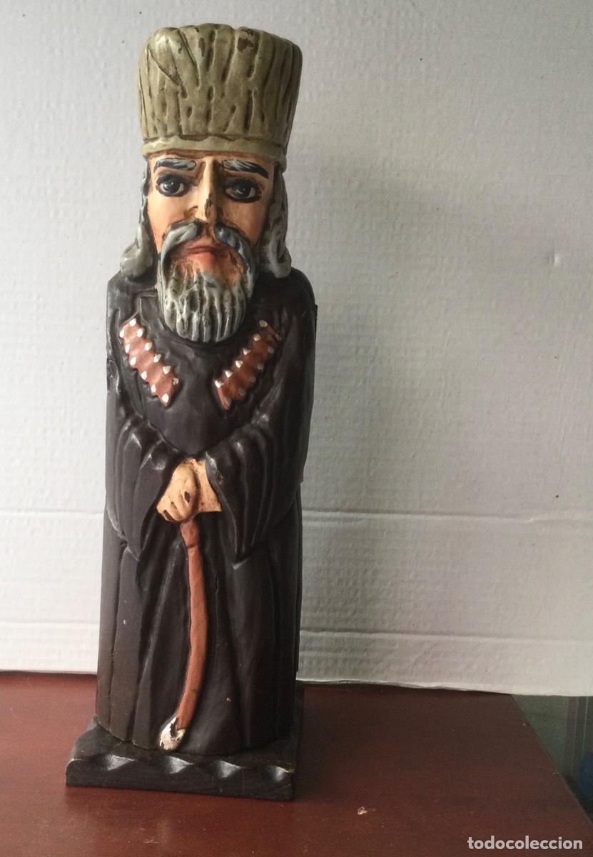 Arte: Guerrero Medieval en talla de madera (Botellero) A&ntilde;os 70/ 80