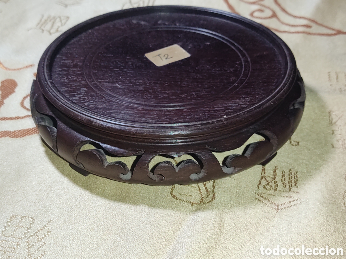 Arte: Peana oriental de madera tallada,Para figura,jarron o maceta.Vintage.*T2*.Leer descripci&oacute;n.