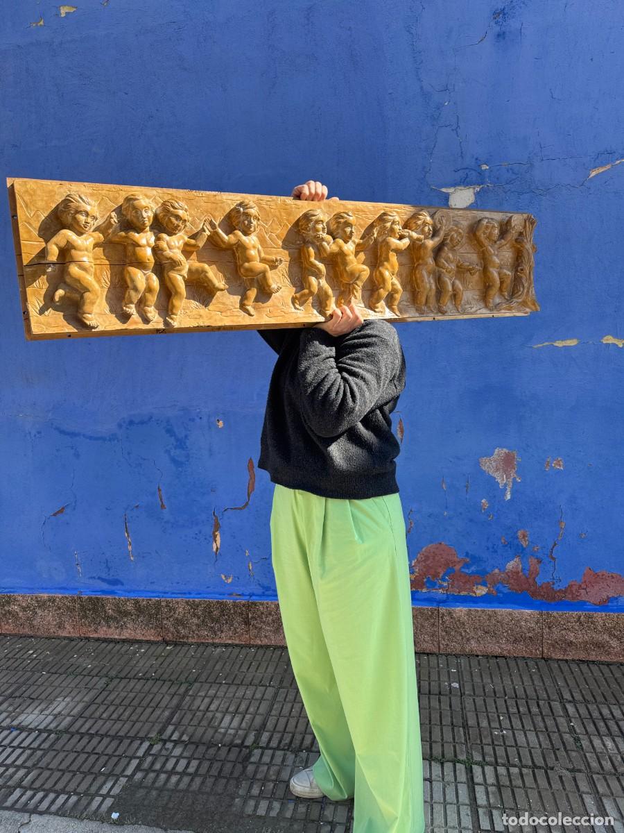 Arte: Precioso retablo en madera tallada - Imagen Puttis
