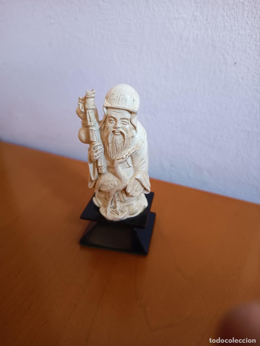 Arte: Figura gnomo mandar&iacute;n marfil antiguo