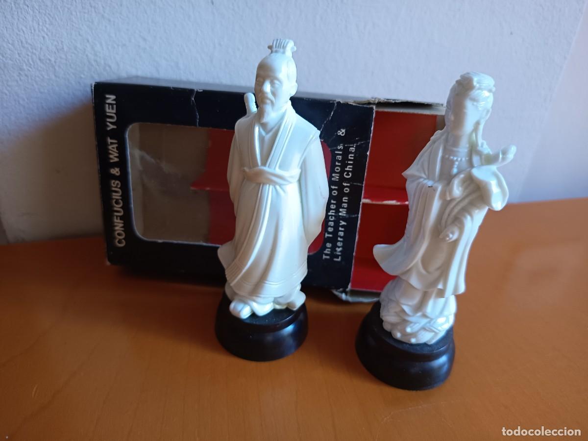 Arte: Figuras de resina Confucio y Wat Yuen