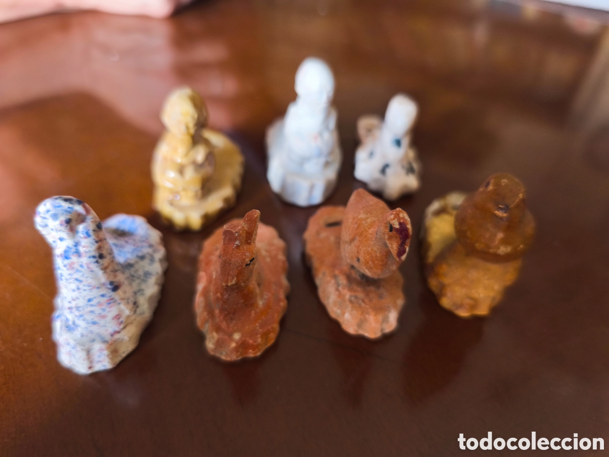 Arte: Colecci&oacute;n de 7 pitos silbatos Terracota