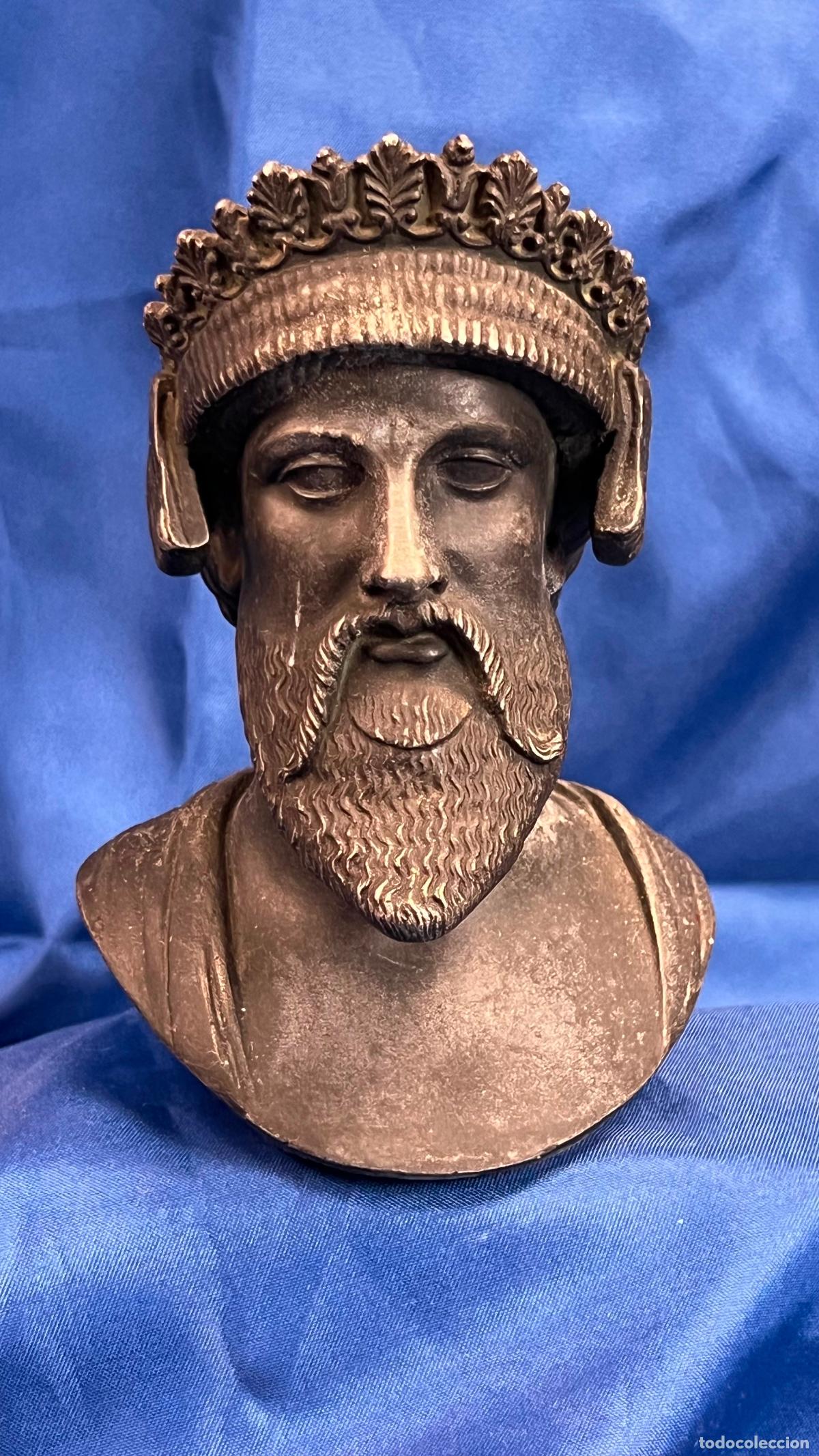 Arte: INTERESANTE BUSTO ESCULT&Oacute;RICO DE EMPERADOR O DEIDAD CL&Aacute;SICA (ESTILO ROMANO / GRIEGO) - ACABADO BRONC