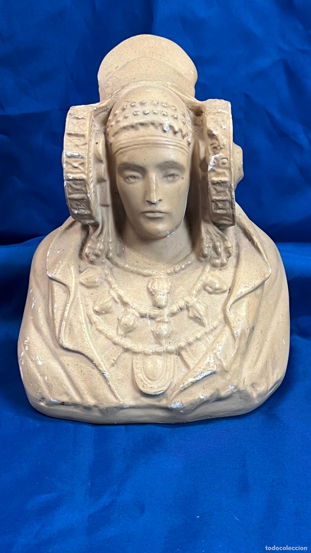Arte: INTERESANTE BUSTO ESCULT&Oacute;RICO VINTAGE DE LA DAMA DE ELCHE - FIEL REPRODUCCI&Oacute;N DEL ARTE &Iacute;BERO - PIEZA