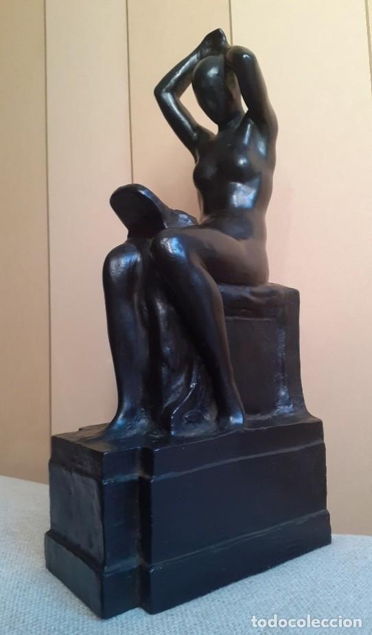 Arte: Escultura bronce Mateo Inurria Toilette mujer desnuda amigo Rodin femme Alta Colecci&oacute;n &uacute;nica