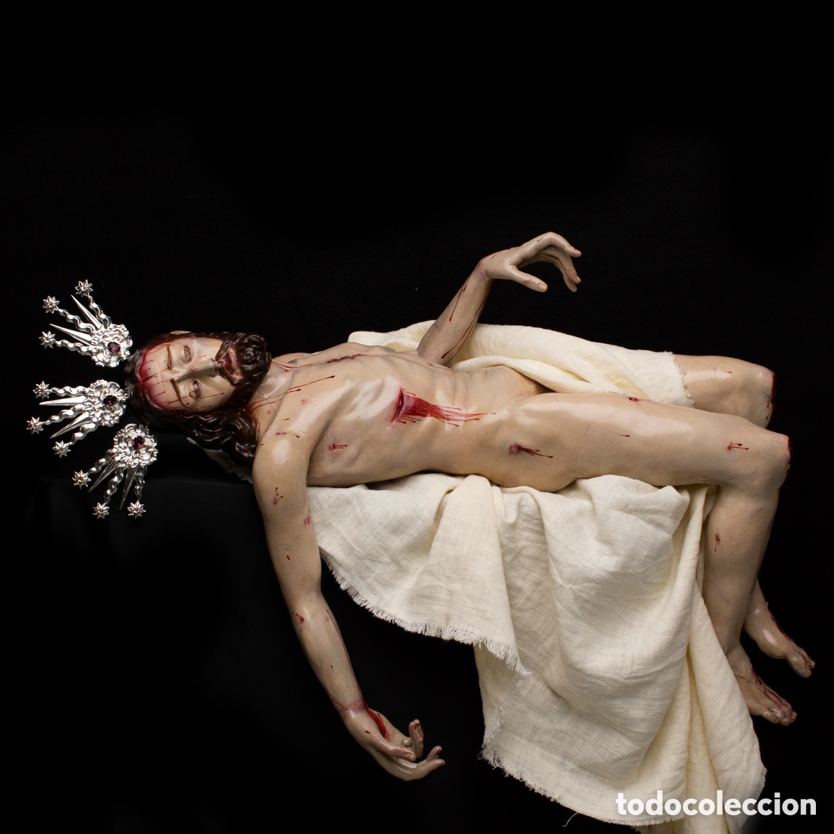 Arte: Cristo para acompa&ntilde;ar dolorosa de 80cm (mide rozando los 80cm)