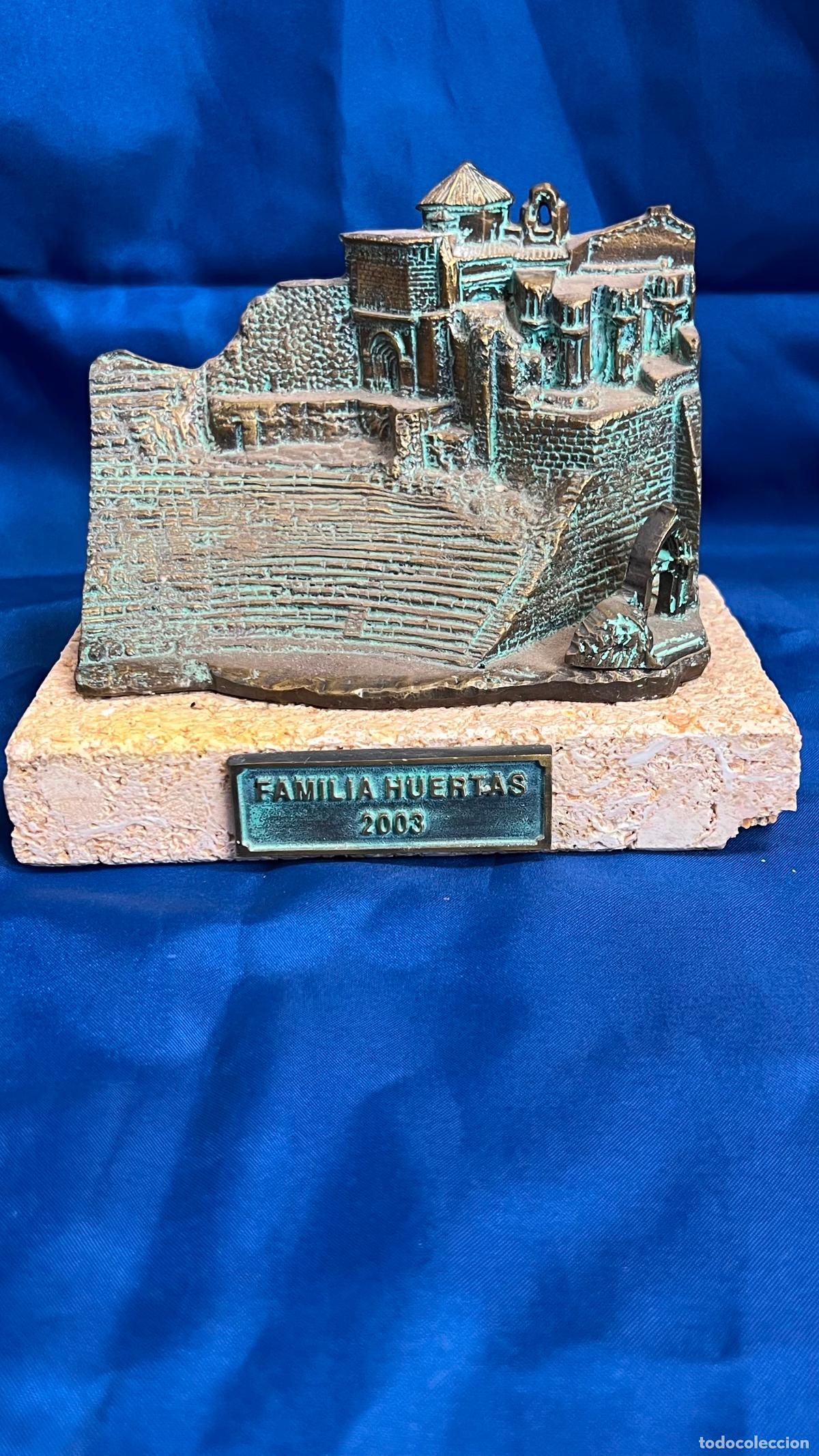 Arte: INTERESANTE ESCULTURA / MAQUETA EN BRONCE: REPRODUCCI&Oacute;N DEL TEATRO ROMANO DE SAGUNTO Y SU CASTILLO -