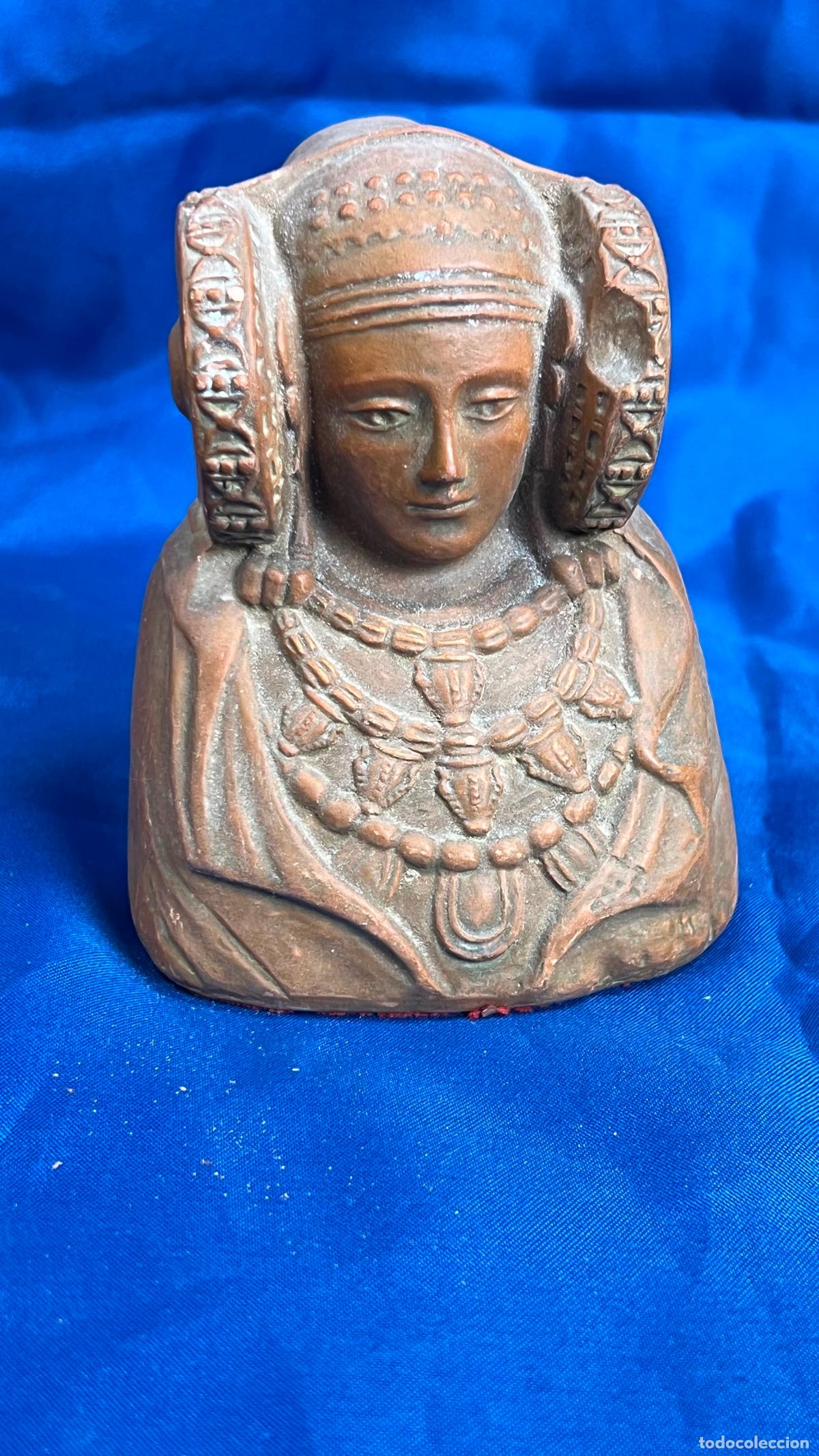 Arte: INTERESANTE BUSTO EN MINIATURA DE LA DAMA DE ELCHE - REPRODUCCI&Oacute;N EN TERRACOTA / ARCILLA COCIDA - AC