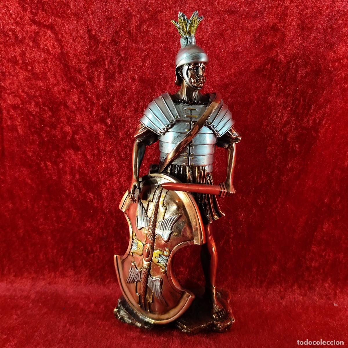 Arte: ESCULTURA SOLDADO ROMANO - IMPERIO ROMANO - GLADIADOR - LEGIONARIO - RESINA - 27 CM