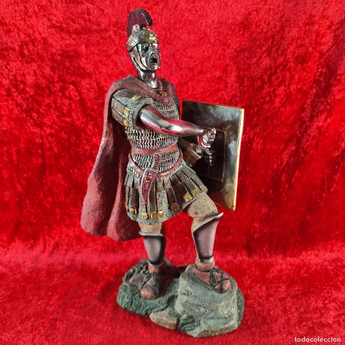 Arte: ESCULTURA SOLDADO ROMANO - IMPERIO ROMANO - GLADIADOR - LEGIONARIO - RESINA - 34 CM