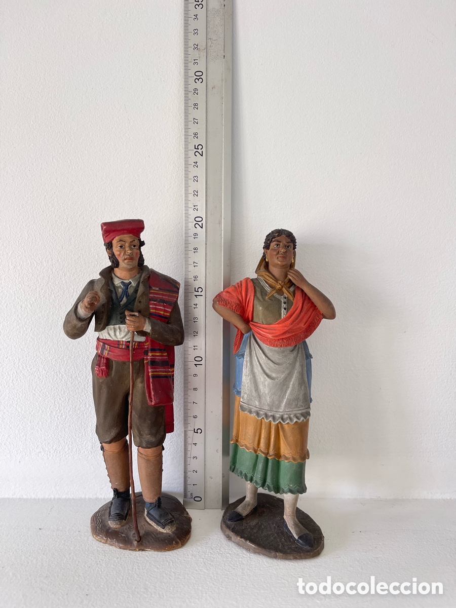 Arte: Lote de figuras costumbristas en barro terracota