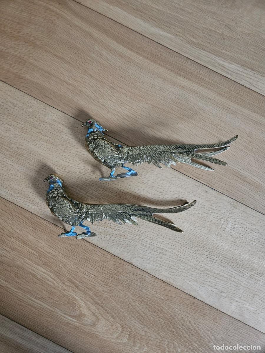 Arte: Pareja de faisanes de bronce - Foto 3