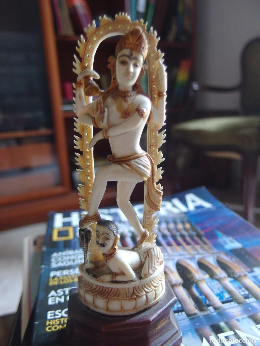 Arte: curiosa rara talla marfil de Shiva (Androginia Divina) siglo XX
