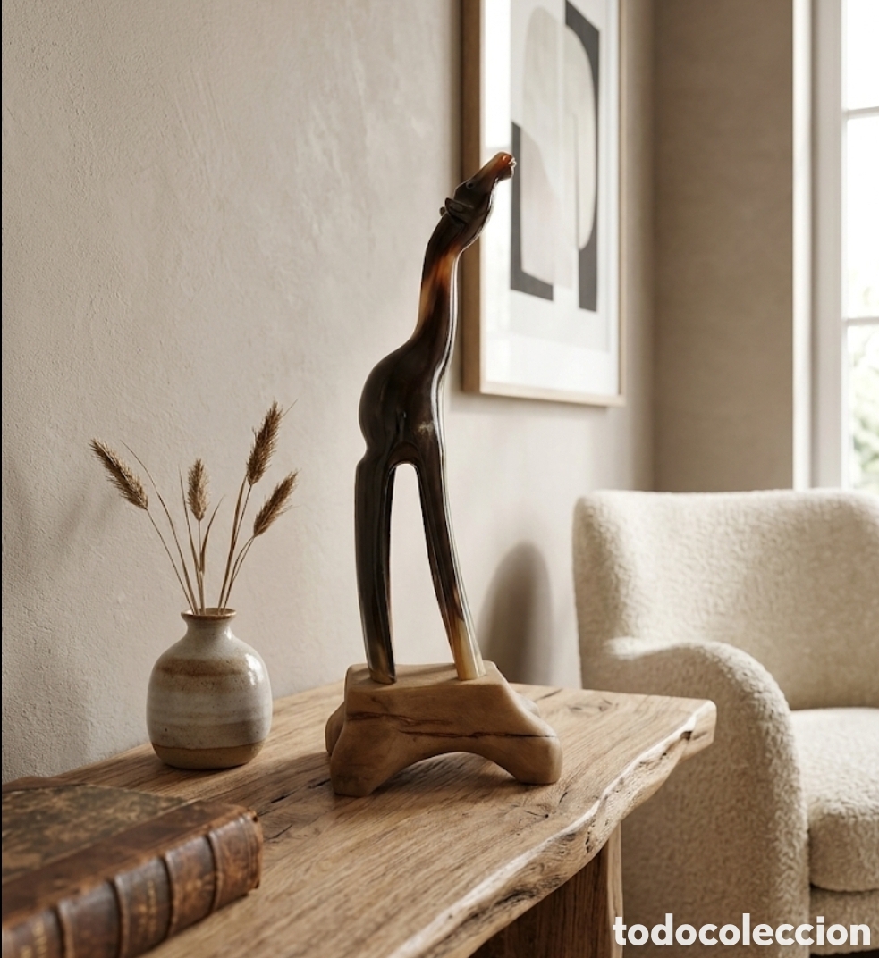 Arte: Escultura Artesanal Asta Jirafa Pieza Exclusiva
