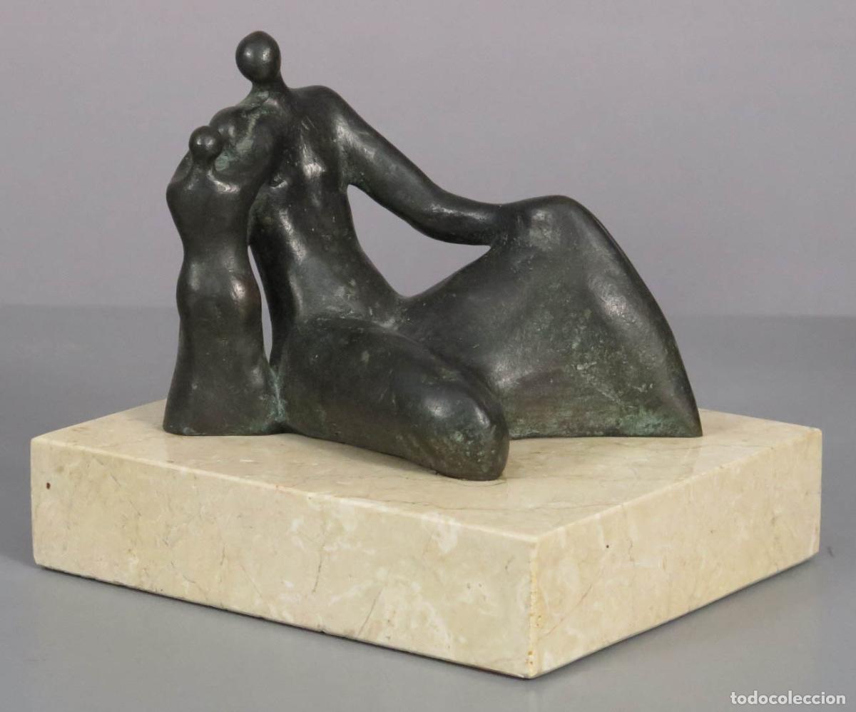 Arte: MATERNIDAD. BRONCE. FIRMADO. A. ALLER. 1979