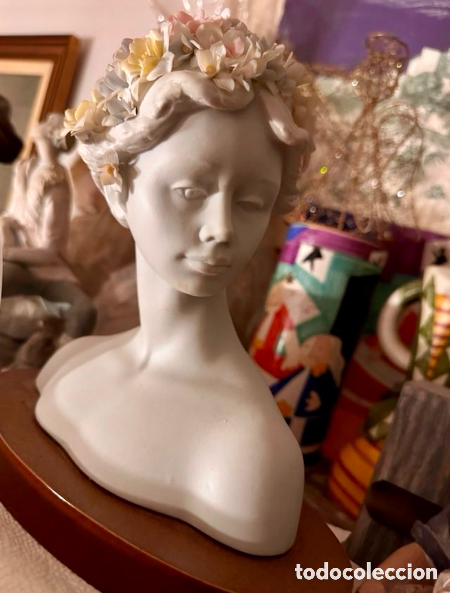 Arte: Lladr&oacute; mujer con flores busto, original - Foto 2