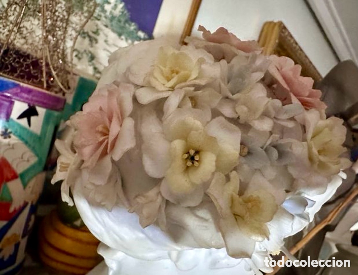 Arte: Lladr&oacute; mujer con flores busto, original - Foto 4