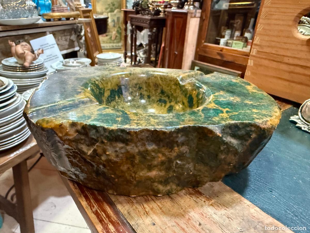 Arte: FANTASTICO CENICERO PIEDRA NATURAL ALABASTRO - MEDIDA 22X15X6 CM