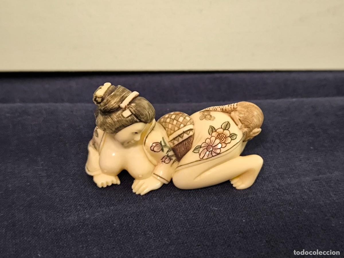 Arte: NETSUKE JAPONES EROTICO FIRMADO