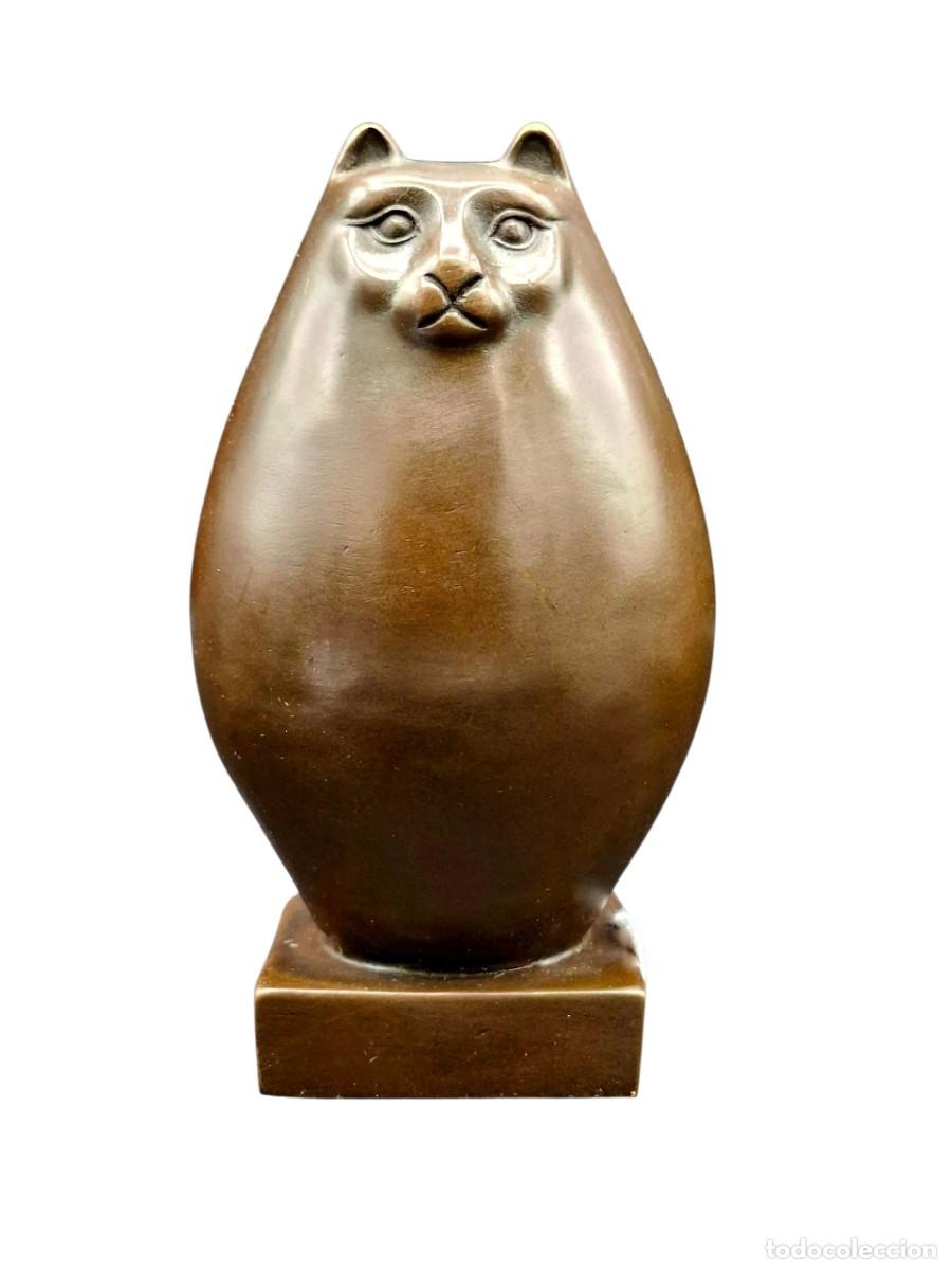 Arte: ORIGINAL GATO EN BRONCE AL ESTILO DE BOTERO FIRMADO