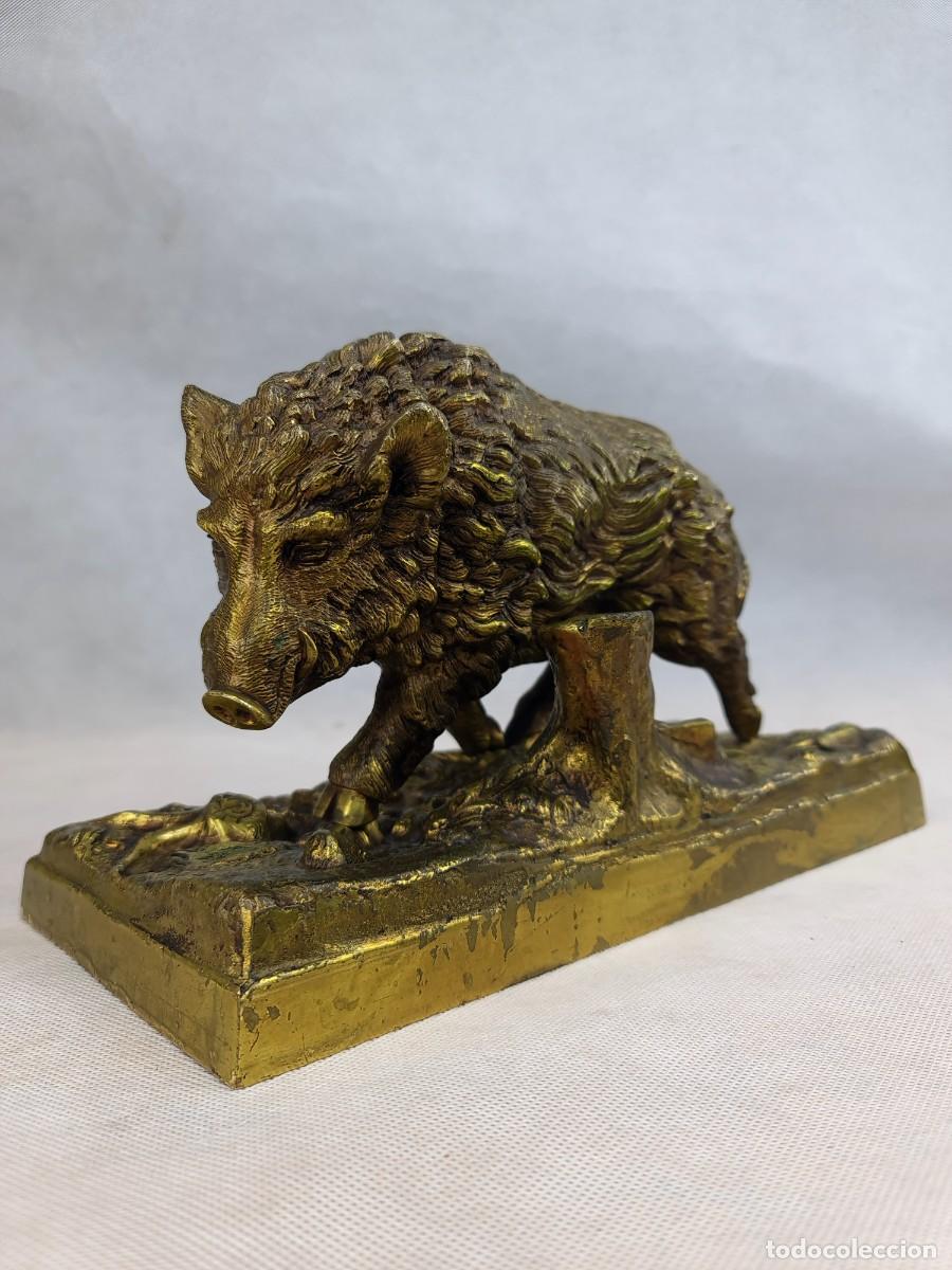 Arte: Gran Escultura de Bronce Macizo - Jabal&iacute; en marcha- Firmada Jef Lambeaux (6,6 Kg) Alta Escuela Belga