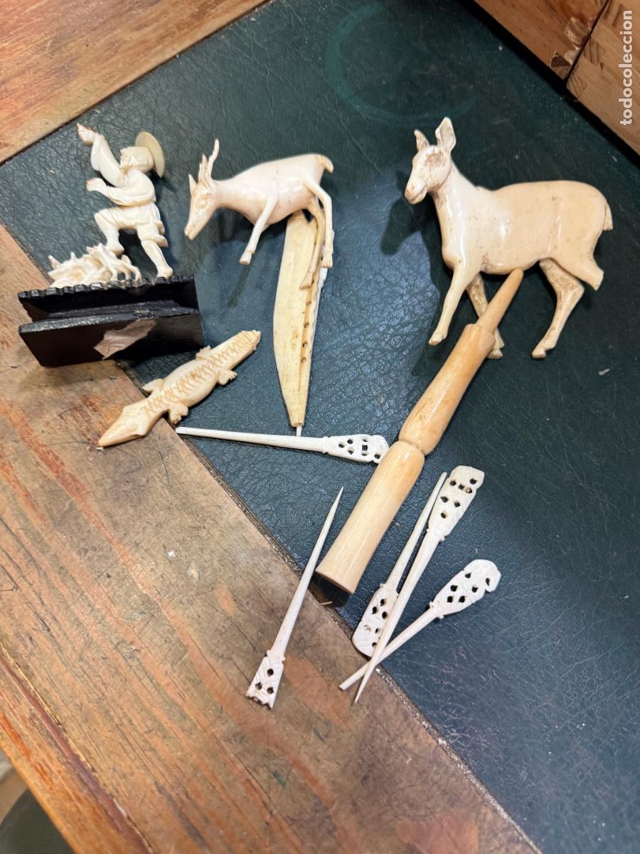 Arte: LOTE DE PIEZAS TALLADAS EN HUESO, PIEZAS CON ROTURA O DESPERFECTO