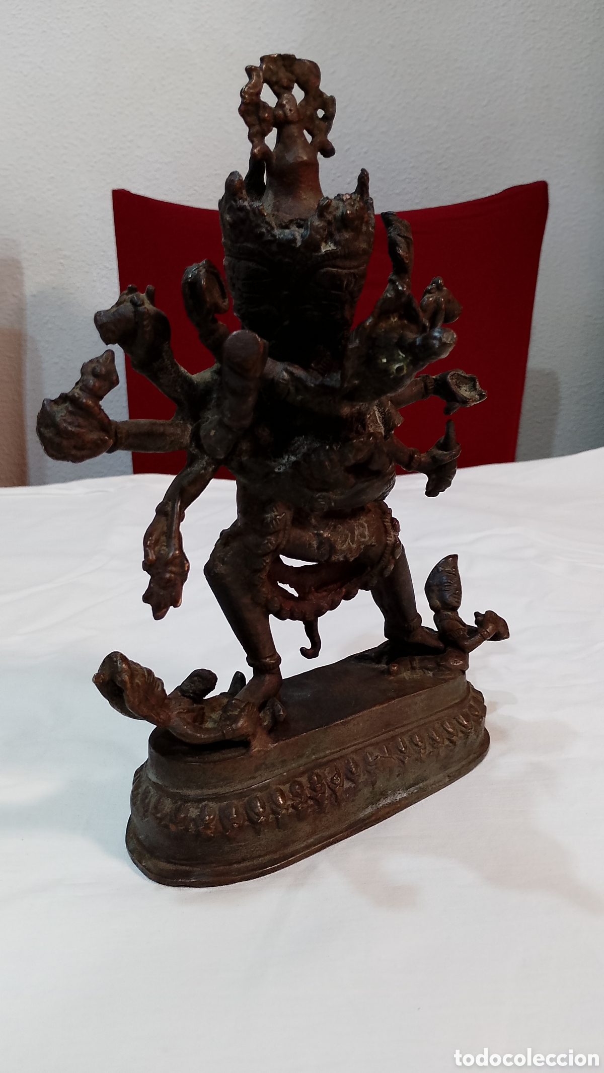 Arte: Impresionante escultura hind&uacute; en bronce dioses bailando siglo XIX bastante pesado