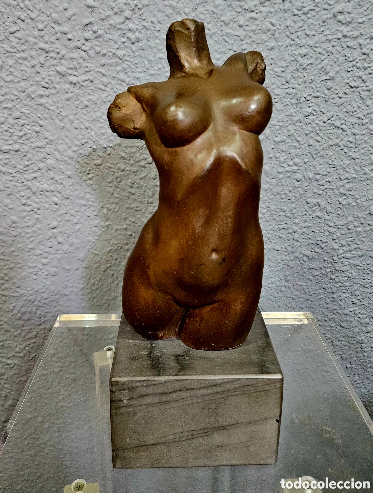 Arte: Jos&eacute; Casamayor (V&eacute;lez M&aacute;laga 1951) magnifica escultura bronce, torso femenino, numerada y firmada.