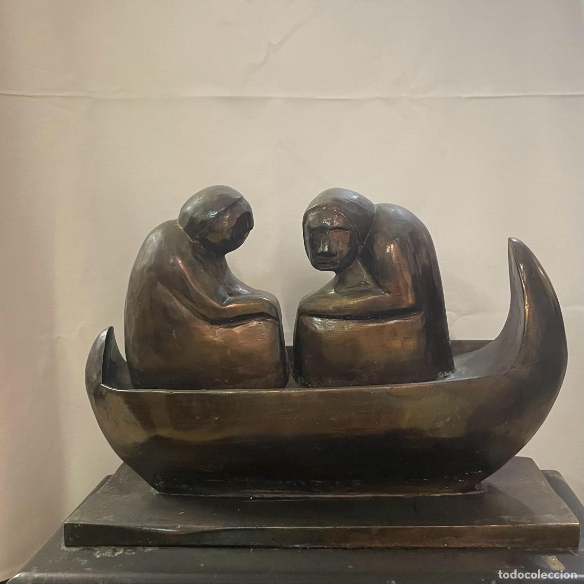 Kunst: Escultura en bronce firmada Abreu Bastos, Galicia, finales del siglo XX