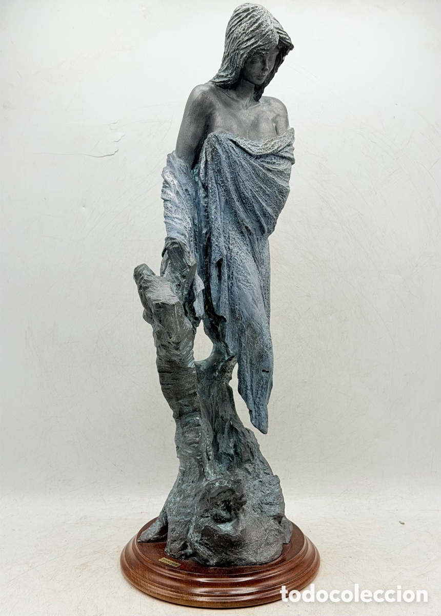 Arte: Escultura de Dama en Base de Madera - Foto 6