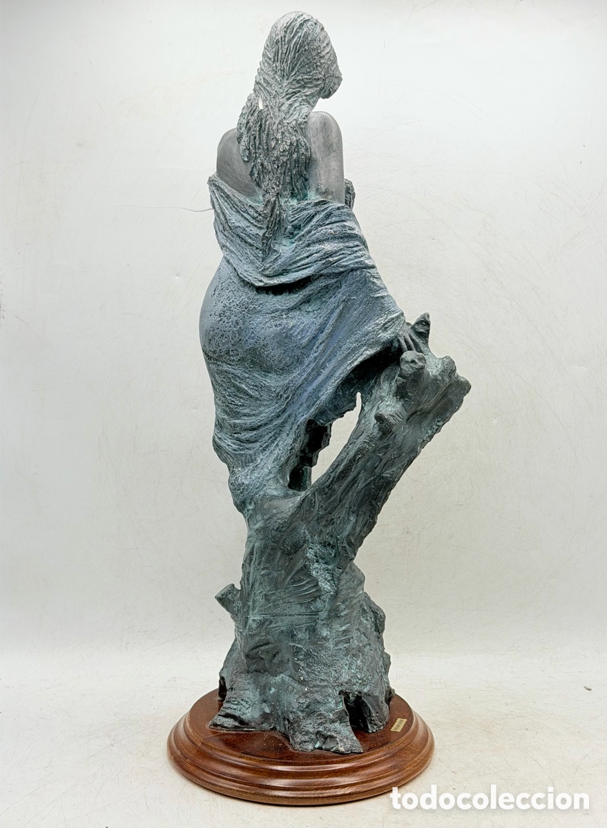 Arte: Escultura de Dama en Base de Madera - Foto 7