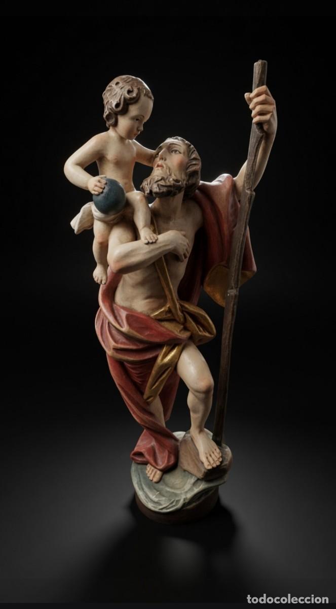 Arte: TALLA SAN CRIST&Oacute;BAL DE MADERA