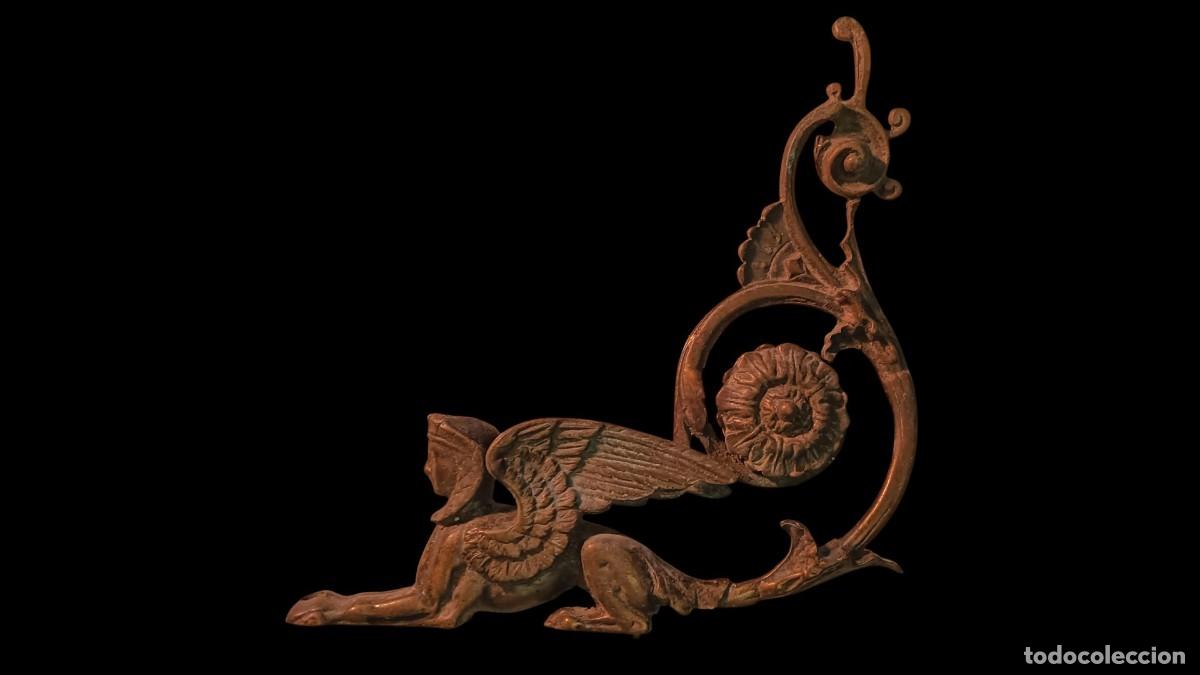 Arte: Esfinge Alada Bronce Antiguo Finales S.XIX Decoraci&oacute;n Chimenea - Colecci&oacute;n