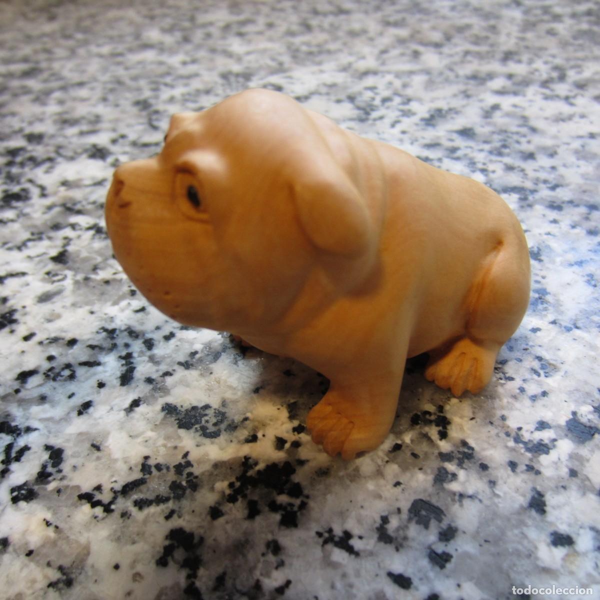 Kunst: netsuke japones perro en madera