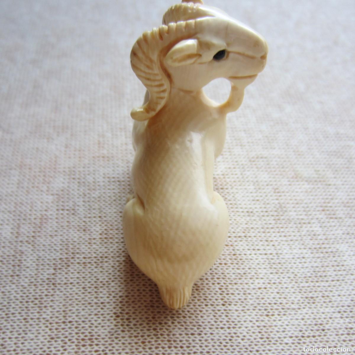 Arte: antiguedad netsuke cabra de marfil de 1850 a 1899