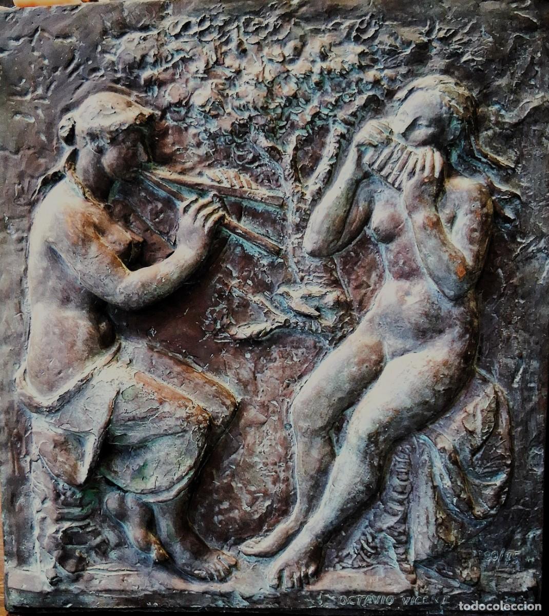 Arte: Octavio VICENT (Valencia,1913-Madrid ,1999) &rdquo;Alegor&iacute;a musical&rdquo; bronce (46 x 40) n&ordm; 20/75 (1970)