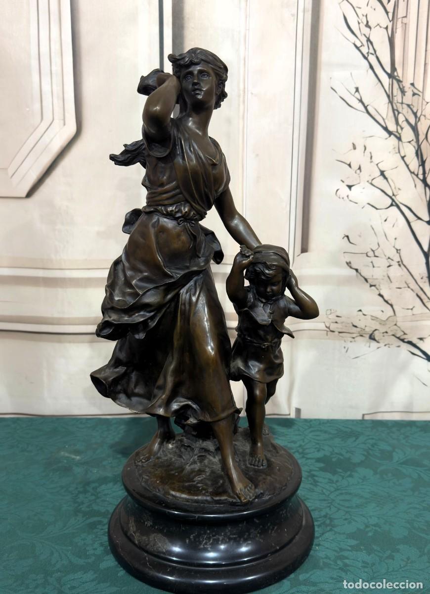 Arte: Escultura de bronce Art Nouveau,