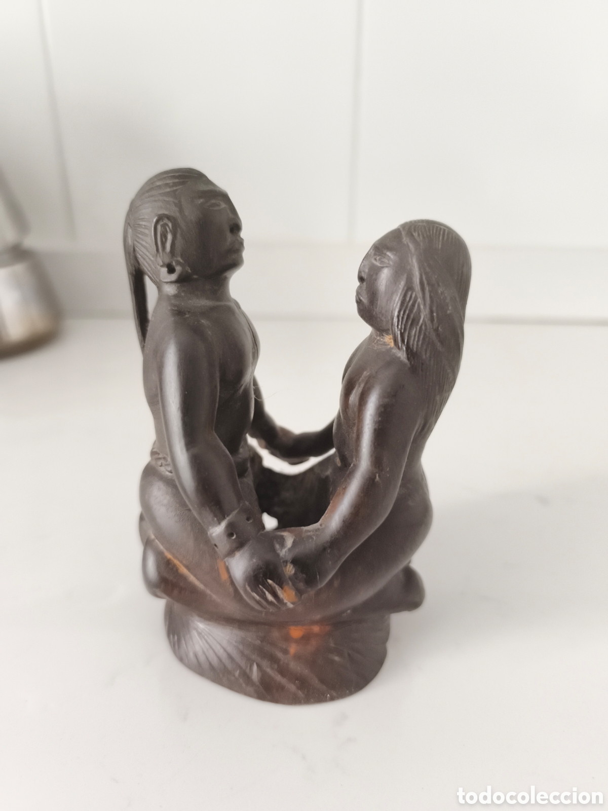 Arte: Antigua escultura hecha en madera firmada en muy buen estado