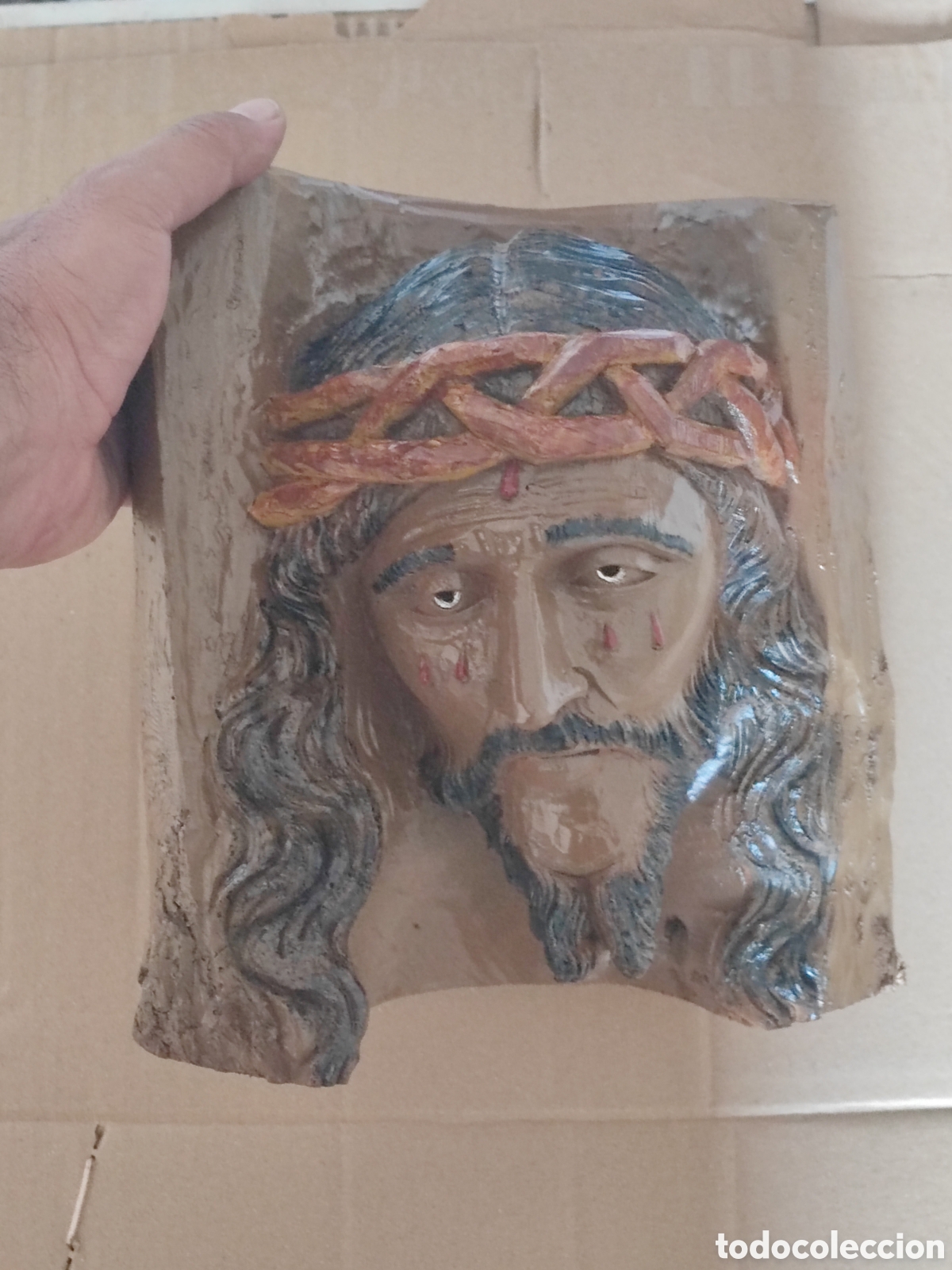 Arte: Espectacular talla de madera siglo XIX Jesucristo