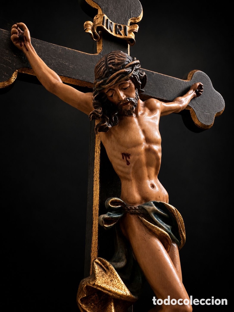 Arte: Crucificado madera Siglo XIX - Foto 2
