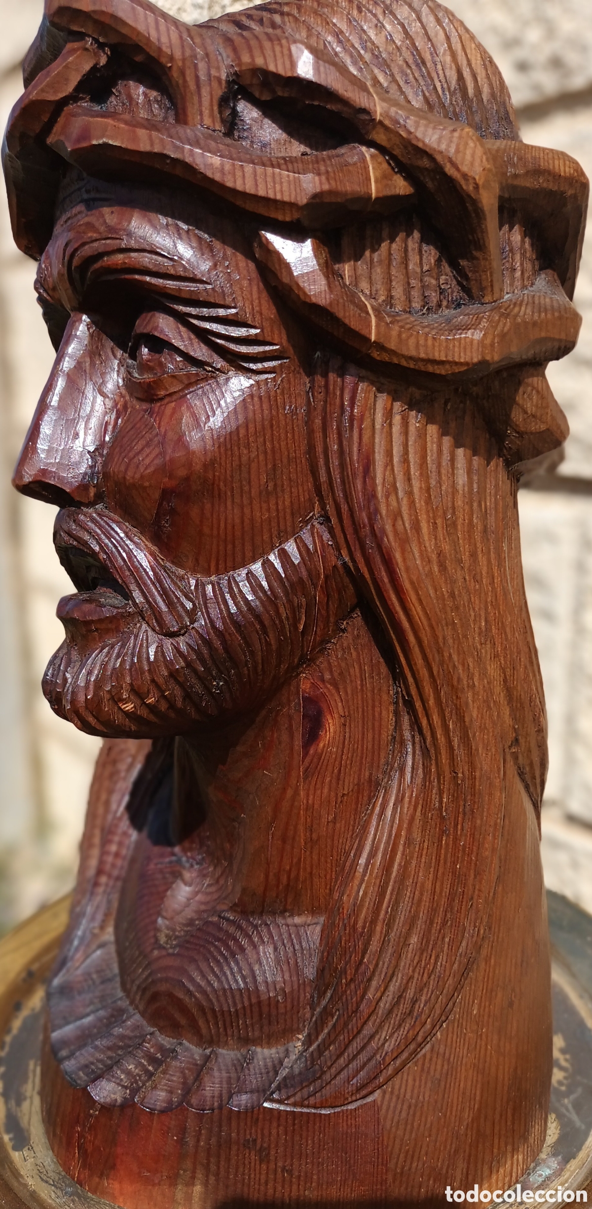 Arte: BUSTO DE CRISTO EN TALLA DE MADERA - Foto 2