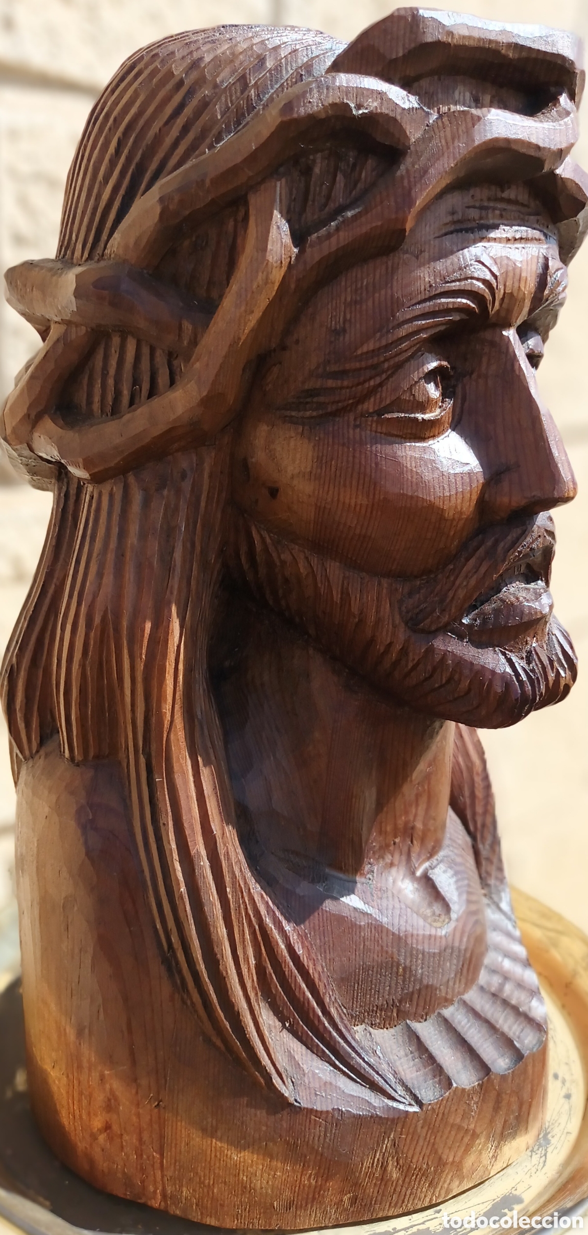 Arte: BUSTO DE CRISTO EN TALLA DE MADERA - Foto 3