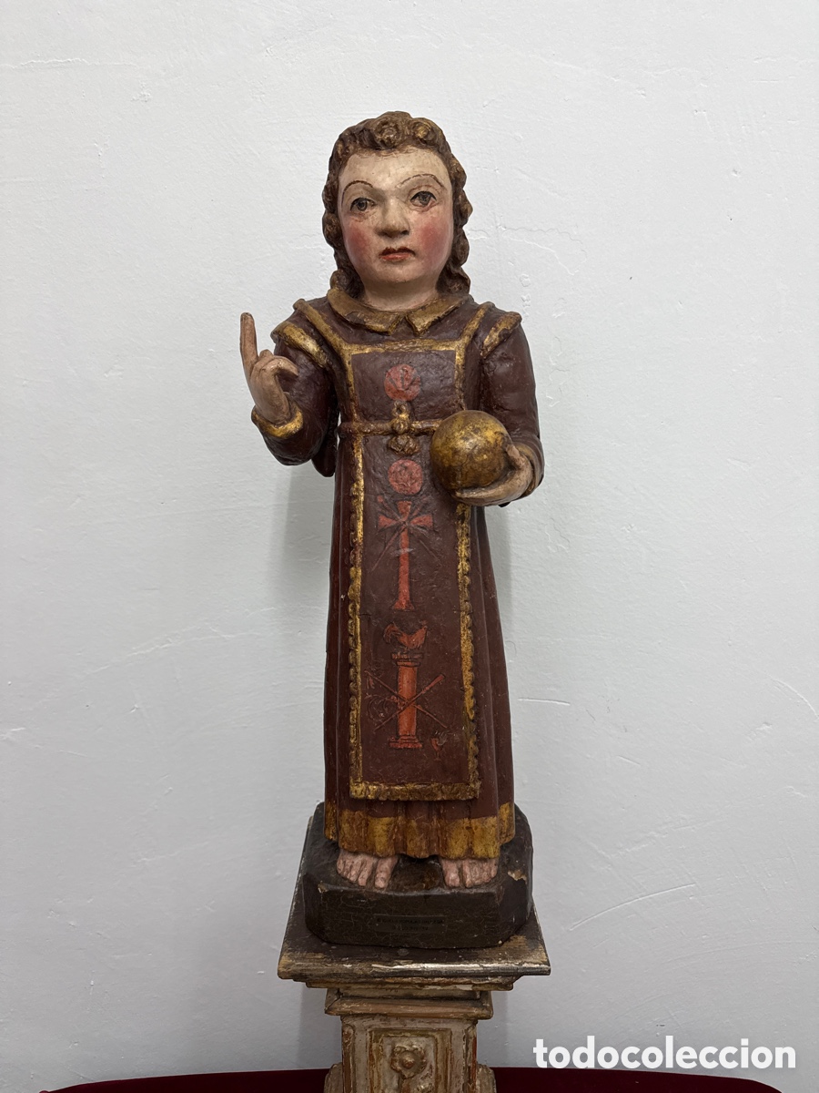 Arte: Talla Ni&ntilde;o Jes&uacute;s Bola policromado