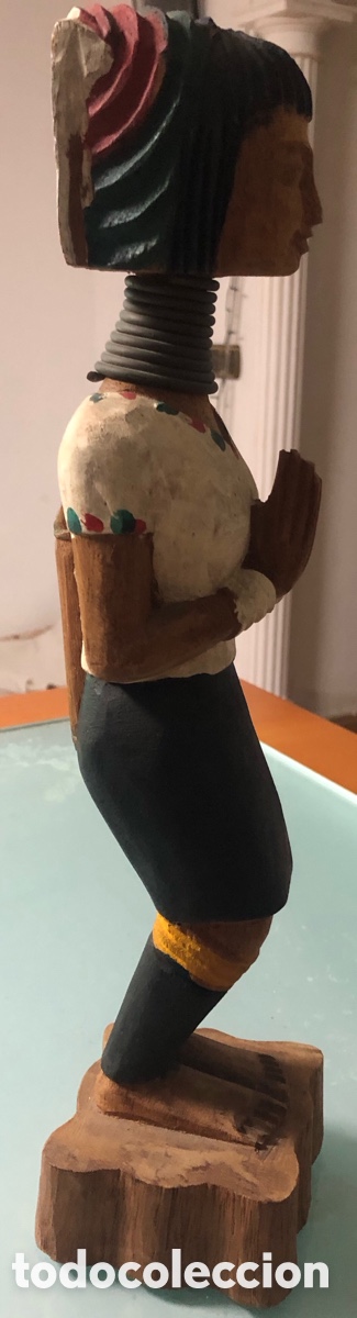 Arte: Figuras de madera tallada 35 y 26 cms