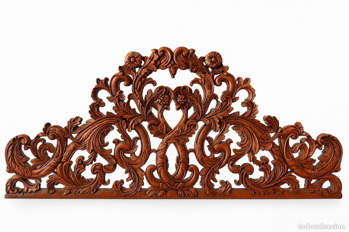 Arte: Talla ornamental barroca en madera &ndash; remate decorativo tallado artesanalmente
