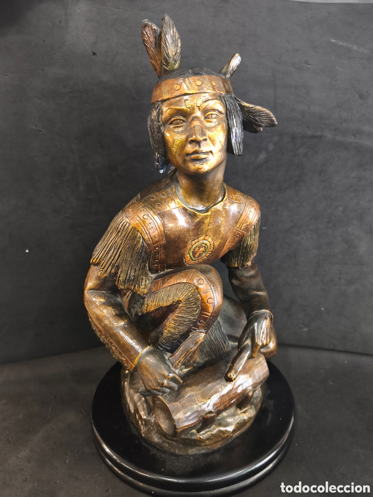 Arte: Escultura calamina o lat&oacute;n Firma Muller 40cm