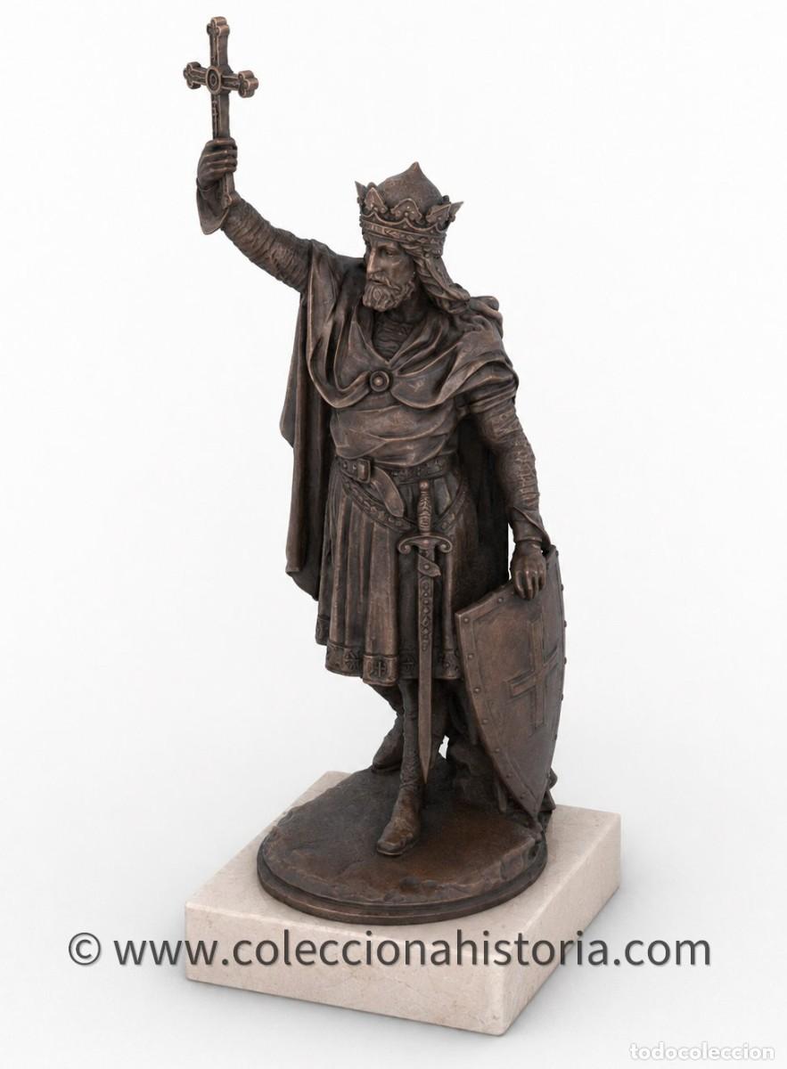Arte: Escultura Don Pelayo Bronce R&eacute;plica 25/30 cm, r&eacute;plica Gij&oacute;n
