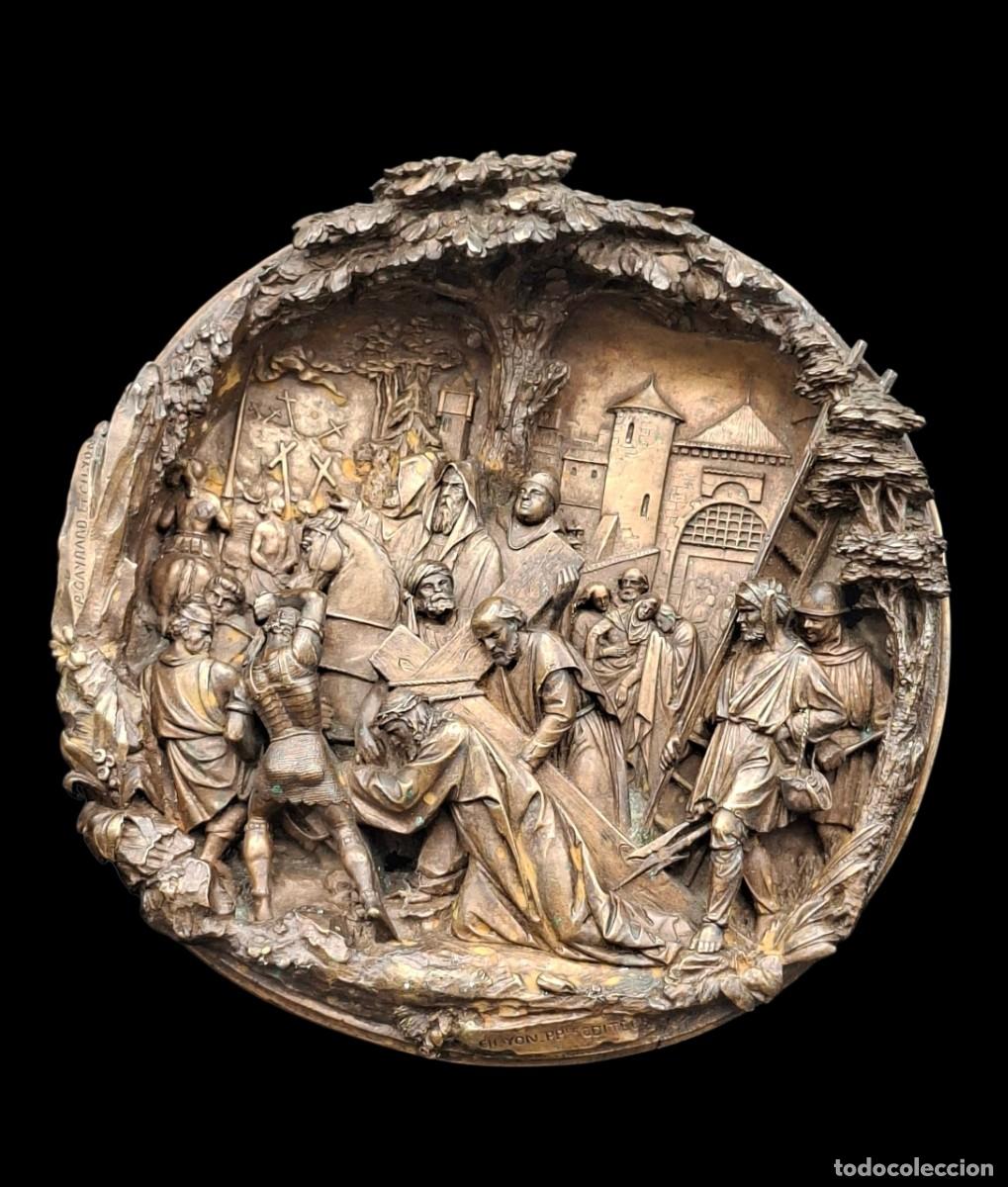 Arte: GRUESA Y PESADA PLANCHA EN BRONCE DEL VIA CRUCIS DE CHARLES YON