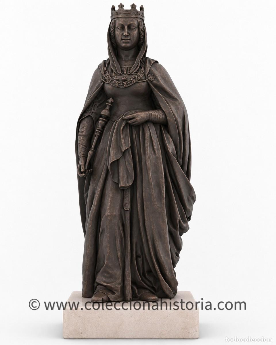 Arte: Escultura de Bronce de Isabel la Cat&oacute;lica 27 cm