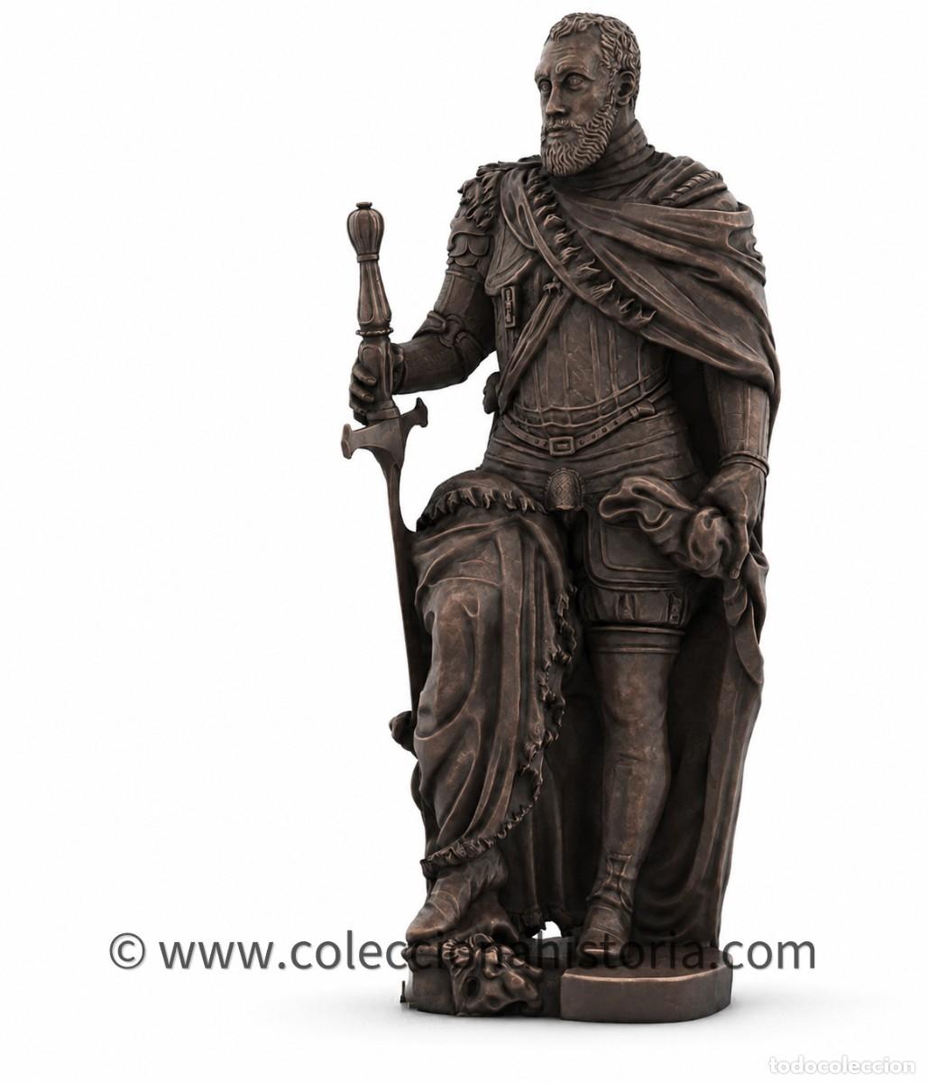 Arte: Escultura de bronce de Carlos V 27 cm